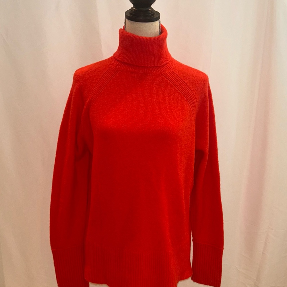 J. Crew Red Cowl Turtleneck Sweater